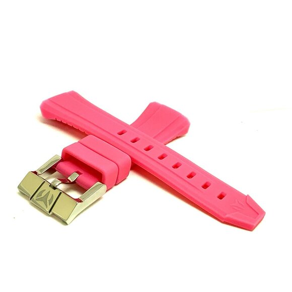 Technomarine Watch Replacement Band Pink Rubber Strap 15/26mm Lug Silver Buckle - Picture 1 of 5